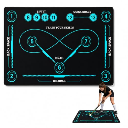 Hockey Training Mat, Hockey Mat for Indoor Outdoor Stick-Handling Drill, Non-Slip Field Hockey Training Equipment Pad for Adults Teens Kids 40x30cm