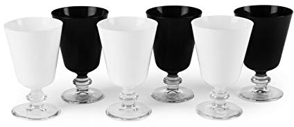Excelsa 63024 Set 6 Calici, Bianco e Nero