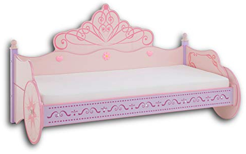 Stella Trading PRINCESS Kinderbett Mädchen mit 90 x 200 cm Liegefläche - Königliche Kutsche als Bett für kleine Prinzessinnen - 105 x 120 x 212 cm (B/H/T)