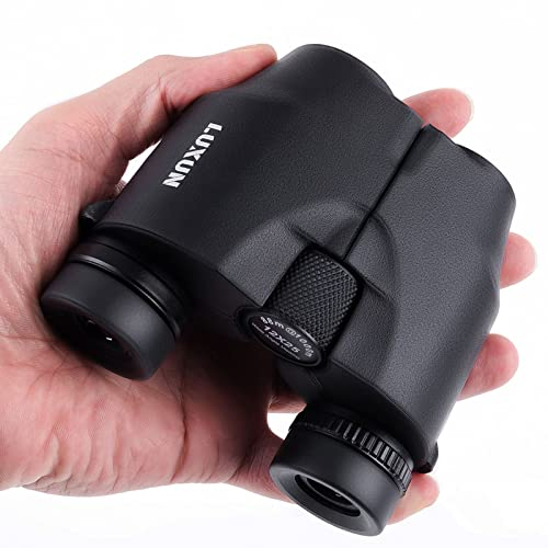LUXUN 12x25 Kompakt Fernglas für Erwachsene und Kinder, Kleines Leichtes Fernglas mit Wenig Licht Nachtsicht, Easy Focus IPX3 Wasserdichtes Fernglas für Outdoor Jagd und Vogelbeobachtung