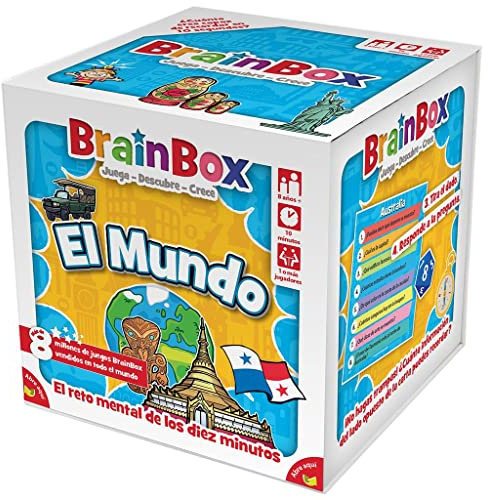 Asmodee BrainBox El Mundo, Juego de Cartas de Memoria y Observación para Familias y Niños, Educativo, A Partir de 8 Años, A Partir de 1 Jugador, 10 Minutos por Partida, Español