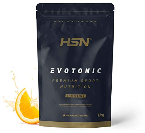 HSN Evotonic Bebida Isotónica en Polvo con Sabor | Naranja 1Kg | Cluster Dextrin™ + Palatinose™ + PeptoPro® + BCAAs | No Incluye Dosificador | No-GMO, Vegetariano, Sin Gluten