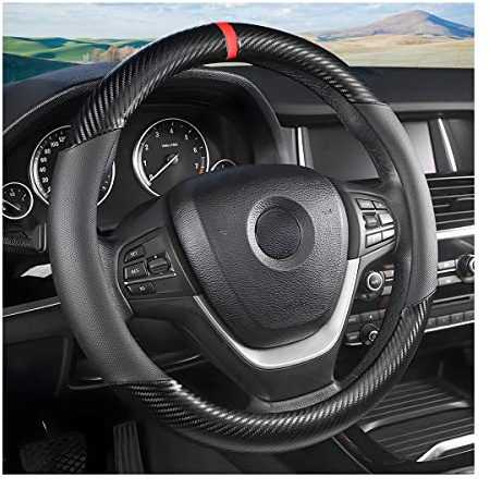 Moly Magnolia 15 Inch Car Steering Wheel Cover, Black-1