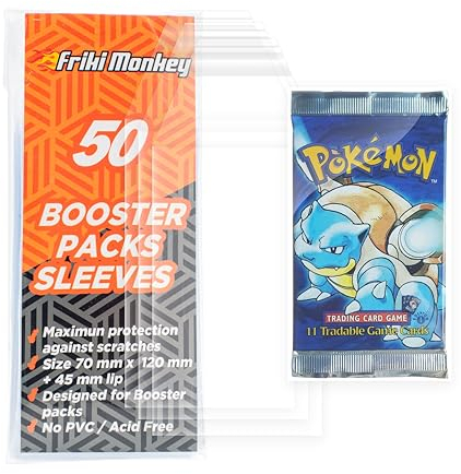 Kartenhüllen für Pokemon Booster Packs, Card Sleeves, Kartenhüllen Größe 70 x 120mm, Booster hüllen, Pokemon Booster pack Schutzhülle, Hüllen Packung mit 50