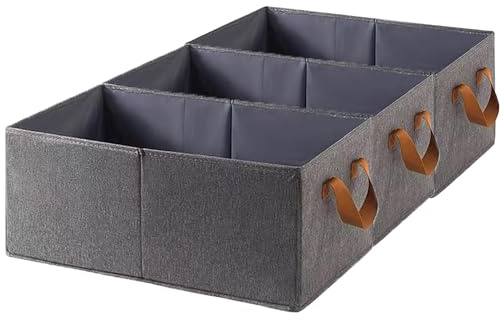Bigingjia Wardrobe Storage Organiser Set 3,Large Fabric storage baskets with Handles, Collapsible Storage Bins for Organizing Clothes, Toys, Towels, Office Products-Storage Basket for Shelves