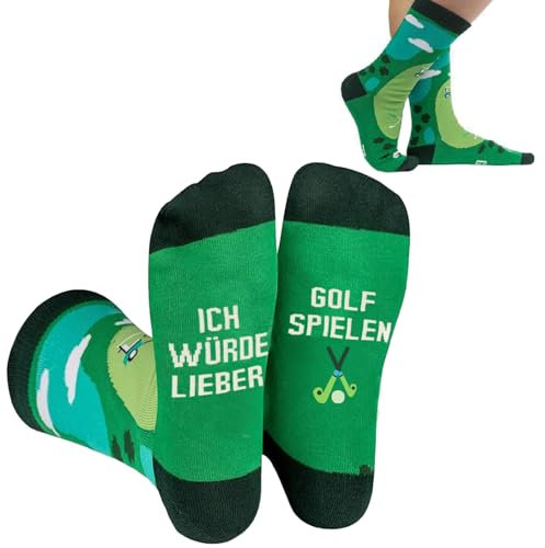 Ellxen Funny Golfsocken with Motif for Men and Women,Wadensocken Baumwollsocken,Golfzubehör,Ein Geschenk Für Fans Von Golf, Funny Colourful Casual Patterned Socks Novelty Combed Cotton Socks