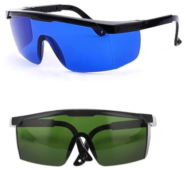 Voarge Lot de 2 paires de lunettes de protection professionnelles unisexes pour protection des yeux au laser, lunettes de protection solaire