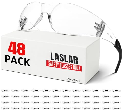 Klara säkerhetsglasögon med 48, säkerhetsglasögon för män kvinnor, slagtålig lins ögonskydd för labb, konstruktion, skjutbana, träbearbetning, utomhus