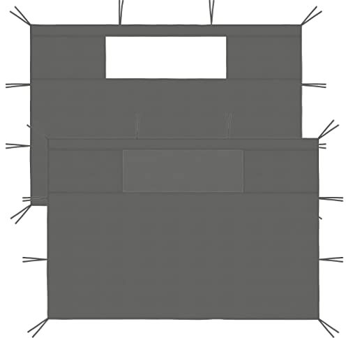 Pareti laterali per gazebo con finestre, 2 pezzi, colore: antracite