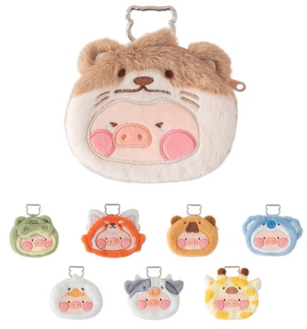 TOYZERO + LuLu the Piggy Blind Box - Plush Pouch Keychain Blind Boxes Coin Purse Cute Bag Pendant Mystery Box Collectible Toys Holiday Birthday Gifts, Single Box