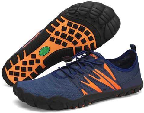 SAGUARO Barefoot Shoes Uomo Scarpe da Scoglio Leggero Traspiranti Scarpette da Mare Asciugatura Rapida Scarpe Piedi Nudi Minimaliste Antiscivolo, Blu, 43 EU