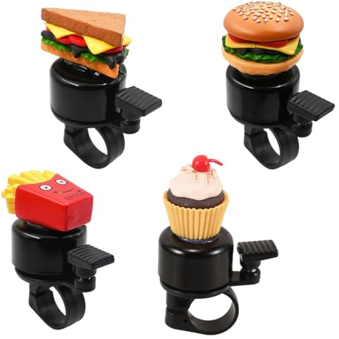 GXGM 4 Pcs Campanello per Bicicletta per Bambini,Mini Campanello,Adatto per Bambini,Adulti,Regalo per Compleanni,Festival dei Bambini,Natalizie,Accessori per Bicicletta