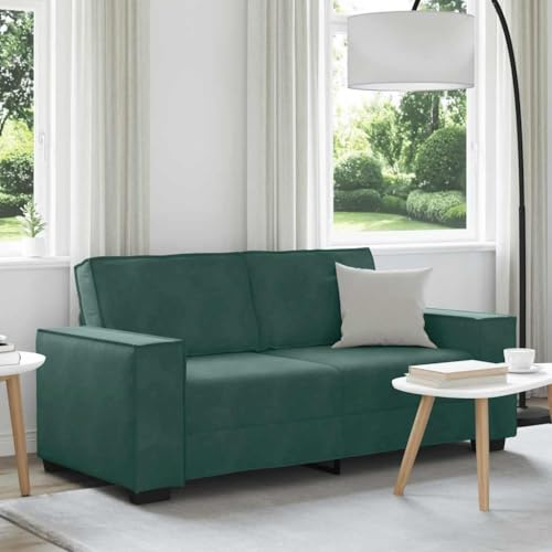 Iiaky Divano 2 Posti Velluto Divano 2 Posti Soggiorno Divanetto 2 Posti Moderno per Appartamento, Ufficio-Verde scuro-140 cm