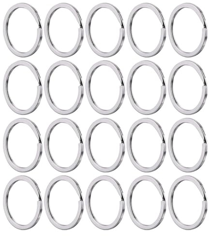 Alipis 100 Pcs Metal Flat Split Key Rings Key Chain Attachment Circles and DIY Jewelry Making Accessories for Crafts and Home Use