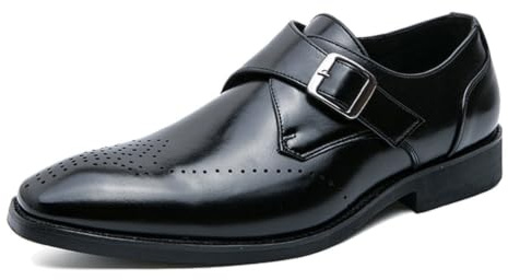 ZARAPLUS Zapatos con Hebilla para Hombre Zapatos de Vestir Elegantes Clásicos Brogue Mocasines Oxford para Traje Boda Ceremonia Trabajo Oficina