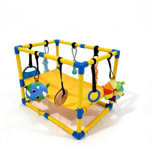 Gimnasio para Juegos para Cachorros Gimnasio para Perros con Juguetes Colgantes y Hamaca Área de Juegos para Cachorros de PVC Resistente 23, 62 × 15, 75 × 16, 93 Pulgadas Juguetes interactivos para.