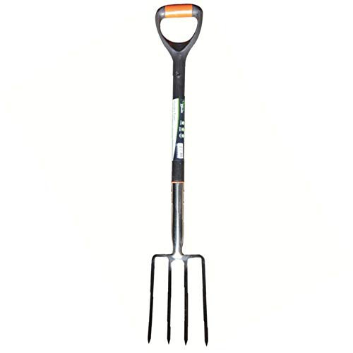 Garden Mile Fourche à bordure en acier inoxydable de 94 cm à long manche pour outils de jardinage - Fourche à creuser - Outils de creusement pour l'extérieur - Pour enlever les mauvaises herbes