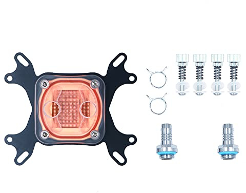CENPEK Blocco di Raffreddamento ad Acqua del Computer G1/4 Con Base in Rame da 50 mm Universal CPU Waterblock per Intle ADM Sistema di Raffreddamento - Nero