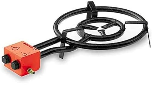 Suinga Fornello Paellero Gas Butano 30-50 cm, 2 fuochi per paelle da 38 a 70 cm