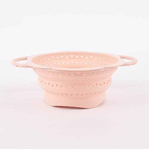 Kochblume Faltsieb S | Premium-Silikon & BPA frei| Hitzebeständig | Spülmaschinenfest | Platzsparend | Farbe: altrosa