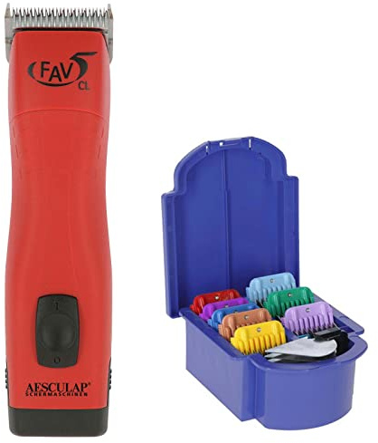 Agrarzone Edition Aesculap FAV5 CL Akku Schermaschine mit Aufsteckkamm Set | Leistungsstarke Hundeschermaschine mit Scherkopf 1,5 mm | 4 Stunden Betriebszeit | Tierhaarschneider für Hunde, Pferde