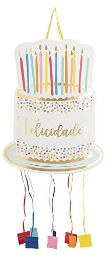 Piñata de Cumpleaños Grande de Tarta de 40 x 55 cm - Decoración Fiestas Infantiles Niño y Niña - Piñatas Grandes para rellenar con juguetes y chuches.