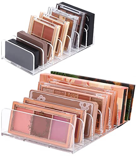 Xespis 2 Stück Lidschatten Organizer, Kosmetik , Schminktisch mit 7 Fächern, Acryl , Paletten Schminke, Make Up für Aufbewahrung