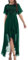 Gardenwed Robe de Mariage Bal Promo Cocktail Robe de Soirée Femme Longue Asymétrique pour Fête Demoiselle d'honneur en Mousseline avec Manches Fluides Dark Green XL