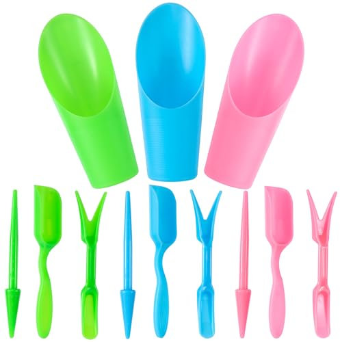 HINZIC 3Sets Pala da Giardino Utensili manuali Trapianto di Coltivazione Succulente Scavare Scoop Kit