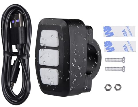 blu-etooth - Telecomando wireless con pulsante multimediale, impermeabile, IPX6, controllo musicale, controllo del manubrio, per auto, moto e biciclette