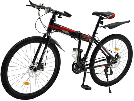 banborba 26 Zoll Mountainbike, 21 Gang Faltrad Fahrrad mit Doppeltem Stoßdämpfungsrahmen, Höhenverstellbar Scheibenbremsen Fahrräder, Vollgefederte Fahrräder, Perfekt für Männer und Frauen
