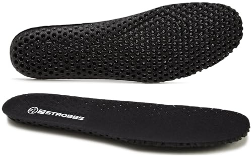 7STROBBS Sportinnersulor för kvinnor och män, stötdämpande och ventilerande inlägg, mjukt skumskoinlägg för vardagen, bekväma skor, sulor för sneakers, vandringsskor, svart EU42/43