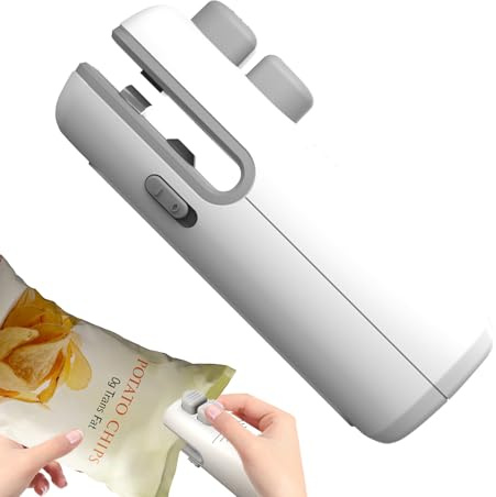 PRIBA DE CHIP, Selladores de bolsas de chips | RESELER CALIENTE SELLADORES PEQUEÑOS RECARGABLES Multifuncionales y cortador | Herramienta de bolsas de chip Equipo de embalaje de alimentos, máqui