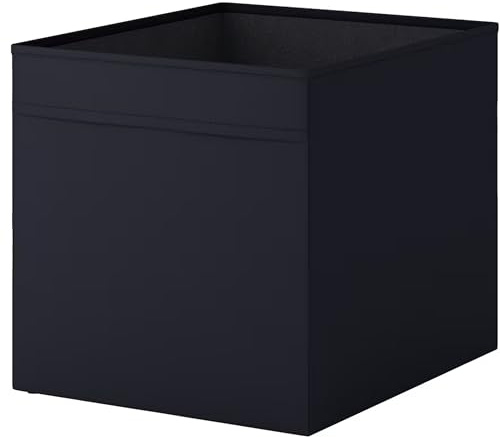 ZYCORE Drona Storage Boxes - Collapsible Fabric Storage Cube - Storage Organiser, 33x38x33cm Shelving Unit with Handle, Foldable Kellax Shelf Insert Box Idea for Home, Office Use (Black, 2x Pack)