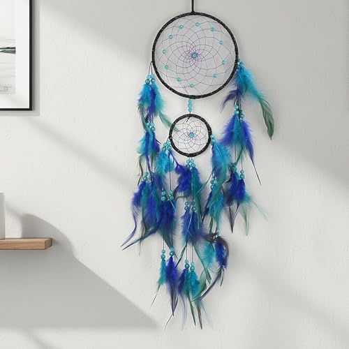 Aurafly Attrape Reve, Capteur de Rêves en Plumes Rêves Fait à la Main Attrape-Rêves Vintage Décoration Bohème pour Chambre à Coucher pour Fille et Enfant