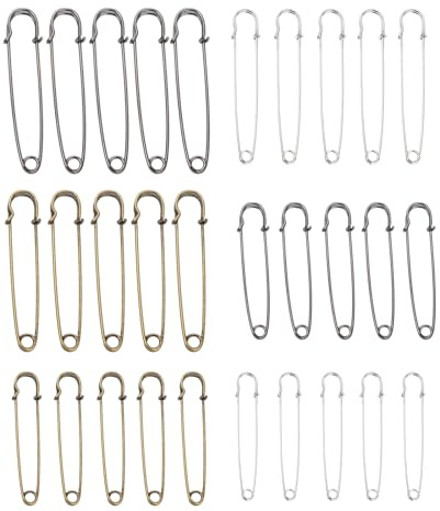 Vauki Juego de 30 imperdibles de seguridad grandes, de metal, en 2 tamaños diferentes, para ropa, cuero, lona, mantas, manualidades, joyas y manualidades