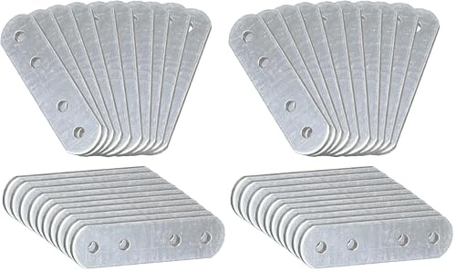 OMIDEAS 20 x Connecting Plates (60 x 16 x 1.5) Straight Repair Joining Fixing Mending Flat Bracket Brace Shelf Support Metal Galvanised Connector (Pack of 2)