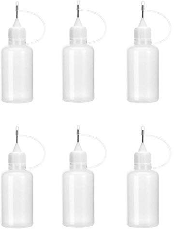Merkts 6st 30ml Professionell quillingpapper Metallspets limflaska, n?lspetslimflaska f?r g?r-det-sj?lv Paper Art Stylus Tool Precisionsflaska applikatorflaska
