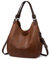 Realer Handtasche Damen Shopper Groß Vintage Umhängetasche Damen Gross Lederimitat Tasche Damen Frauen Schultertasche Braun