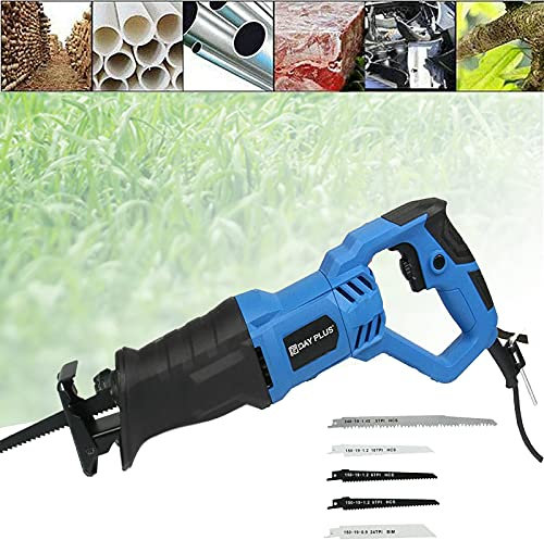 Sierra de sable eléctrica de 900 W, con 5 hojas, 2800 rpm, profundidad de corte máxima de 160 mm, para madera, metal y aluminio