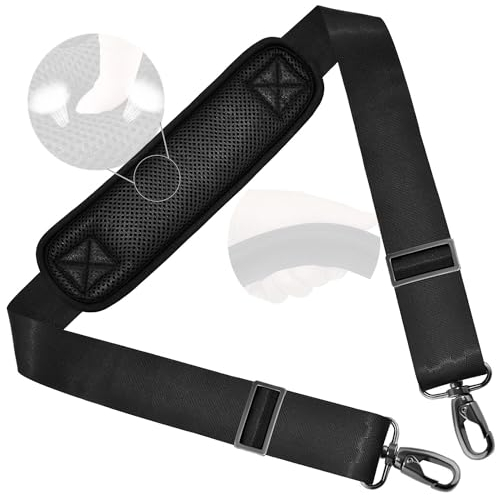 ZINZ 58 Bandoulière Universelle avec Rembourrage Fixe Ultra-épais et Double Boucles d'Équilibrage pour Sac de Voyage,Sac pour Ordinateur Portable, Sac à Bandoulière,Noir