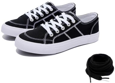 EMMA NEW YORK Women's Blake Sneaker, Tennis Shoes (Black, 6)