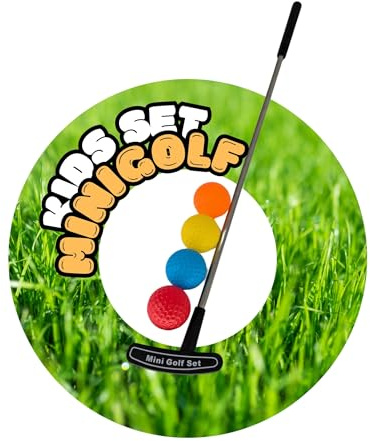 TronicXL Set di mini golf per bambini + 4 palline + vassoio mini golf set mazza da golf giocattolo idea regalo per bambini ragazzi ragazze gioco giochi per bambini giardino all'aperto