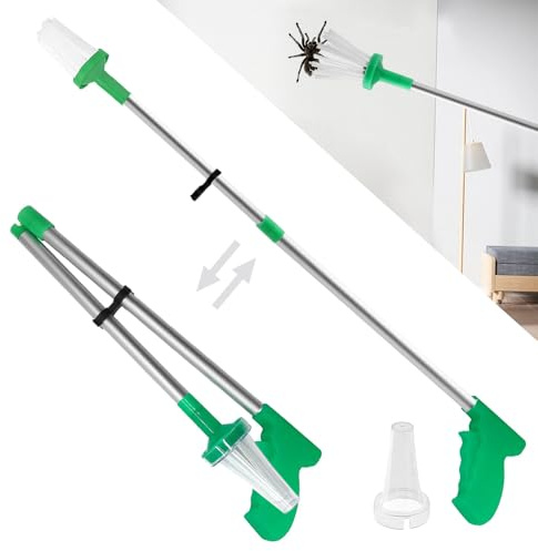 Lång teleskopisk spindelfångare, spindelklämma, spindelfångare, levande insektsfångare för att säkert fånga och släppa loss nsekter som spindlar