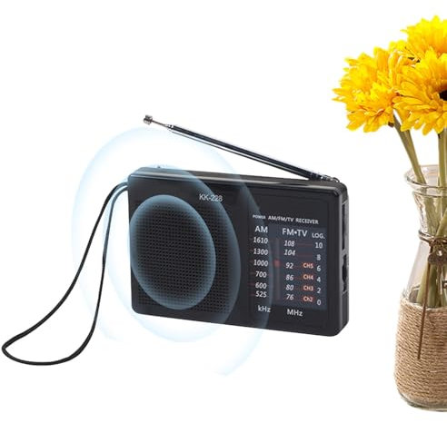 Wpsagek Radio compacta, Radio portátil de Bolsillo, estéreo con Pilas y Altavoz Grande, Señales ultraanchas y Antena telescópica para Personas Mayores Que corren y Hacen Ejercicio en Interiores y