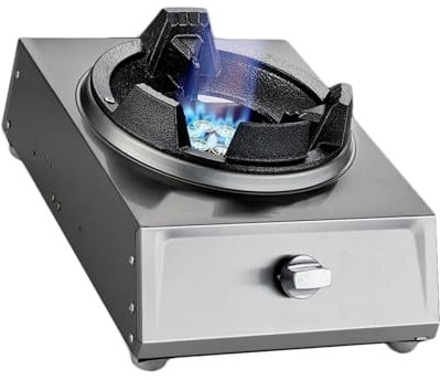 Cuisinière À Gaz 1 Brûleur, Cuisinière Simple À Feu Féroce En Acier Inoxydable 40KW, Cuisinière À Gaz Liquéfiée De Bureau Domestique, Réglable À Plusieurs Vitesses, For À Domicile(Style 2)