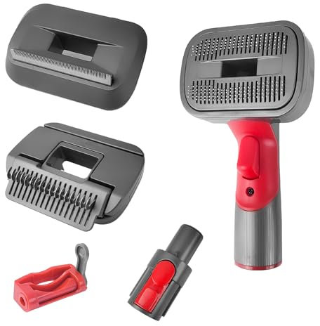 Spazzola 3 in 1 per aspirapolvere per Animali Domestici, Compatibile con Dyson V7 V8 V10 V11 V15, con Tre Diverse Spazzole per Cani (Grigio)