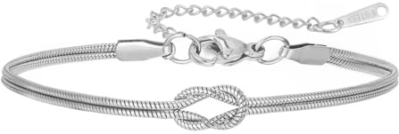 Dreamtimes Pulsera de Amor de Nudos para Mujeres y Parejas - Amor Infinito de Acero Inoxidable para Siempre