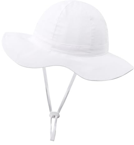 KAKU NAU Baby Sun Hat Toddler Summer Hat for Babies Boy Sun Hat Uv Protection 18 24 Months 1 2 3 4 5 Years White