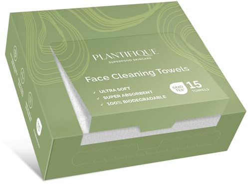 PLANTIFIQUE Asciugamani Monouso Pulizia Viso | Usa e Getta XL 25x30 cm | Salviette Struccanti 100% Viscosa Biodegradabile | Cura Pelle Donne | Kit Skincare Completo | 15 Pezzi